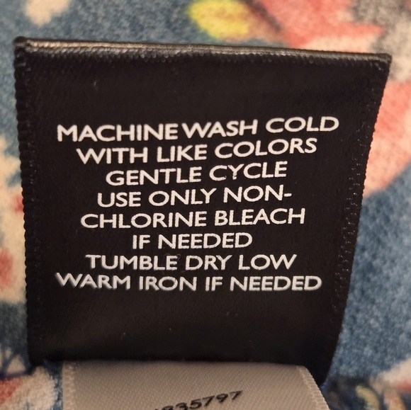 Torrid Floral Long Sleeve Double Strap Cold Shoulder Teal Top Size 1 - Picture 6 of 6